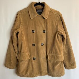 Abercrombie Outerwear Fleece Lined Corduroy Double Breasted Coat Size Small